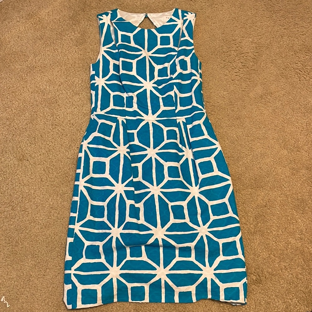 Teal Geometric Trina Turk Dress